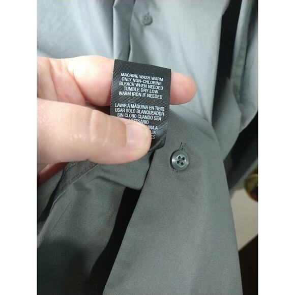 Structure Men's XXL Shirt Modern Fit Grey Collared Button Long Sleeves - Picture 8 of 9